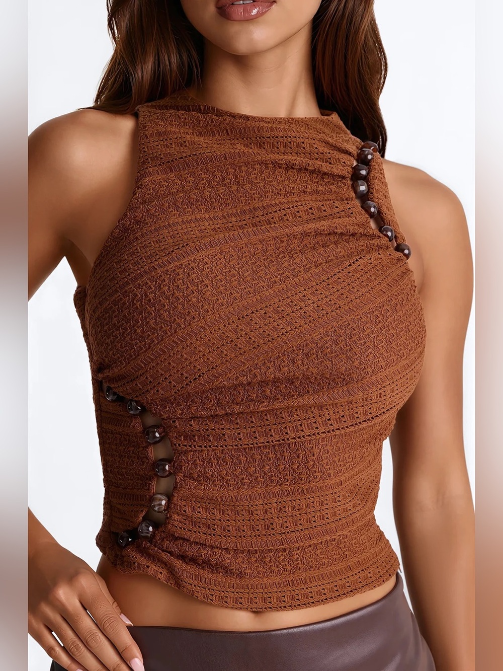 Fashion Nova Beaded Textured Top